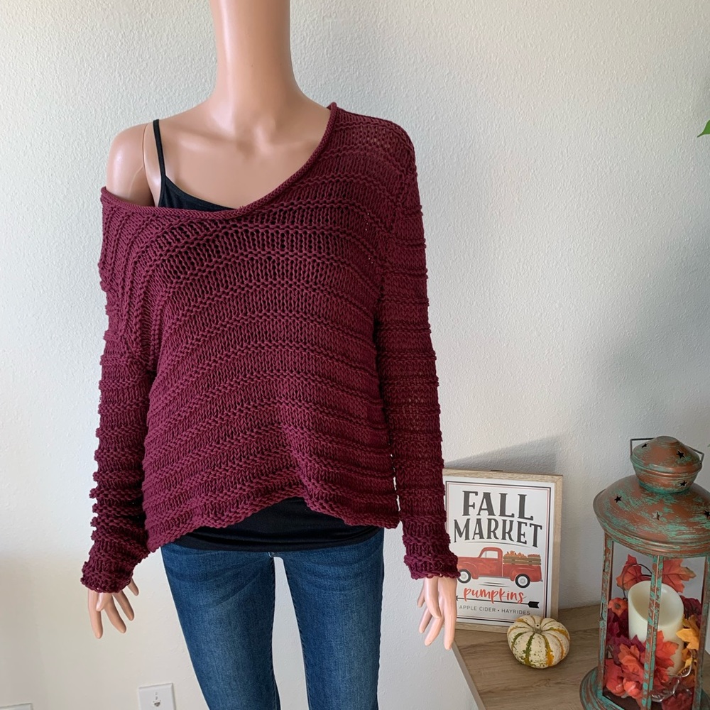 🍁 (X/S) Pansy/Tyrian/Mullberry Purple Knit Pullover Sweater 🍁